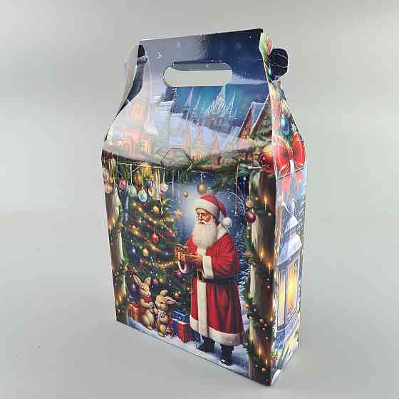 Новогодняя подарочная картонная упаковка для конфет (600грм) №228 