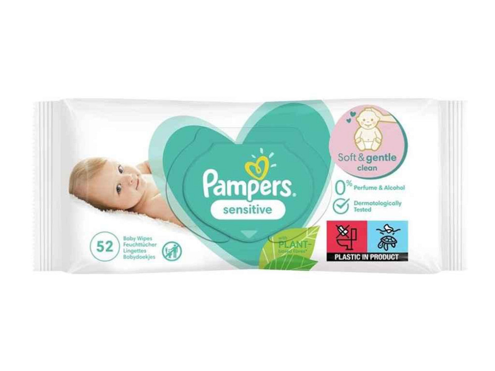Детские влажные салфетки Sensititve 52шт ТМ PAMPERS Solmir Киев - изображение 1