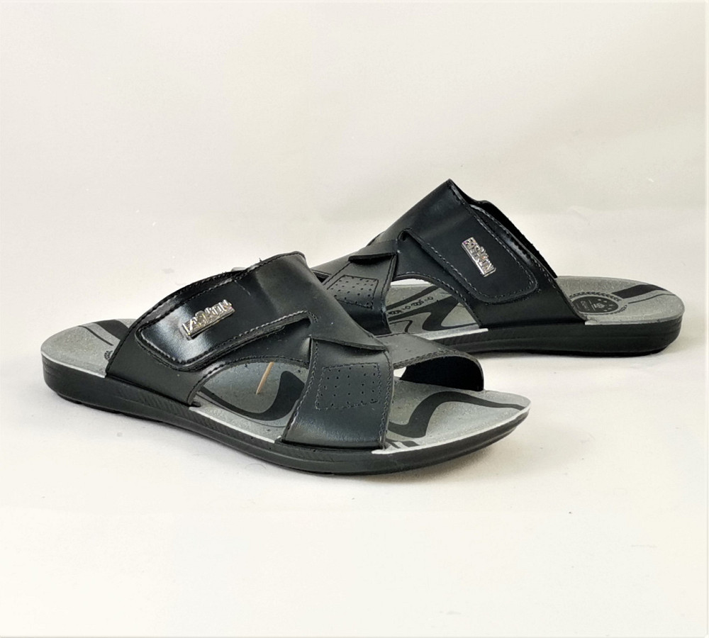 Мужские Шлёпанцы Тапочки Сланцы Чёрные Кожаные (размеры: 42) Днепр - изображение 3