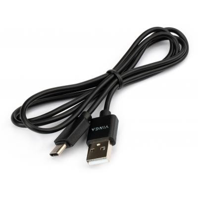 Дата кабель USB 2.0 AM to Type-C 1.0m 3A 18W PVC black Vinga (VCPUSBTC3ABK) Вінниця - фото 2