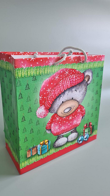 Пакети паперові подарункові, новорічні Квадрат 23*24*10 — 38 (12 шт.) Харків - фото 2