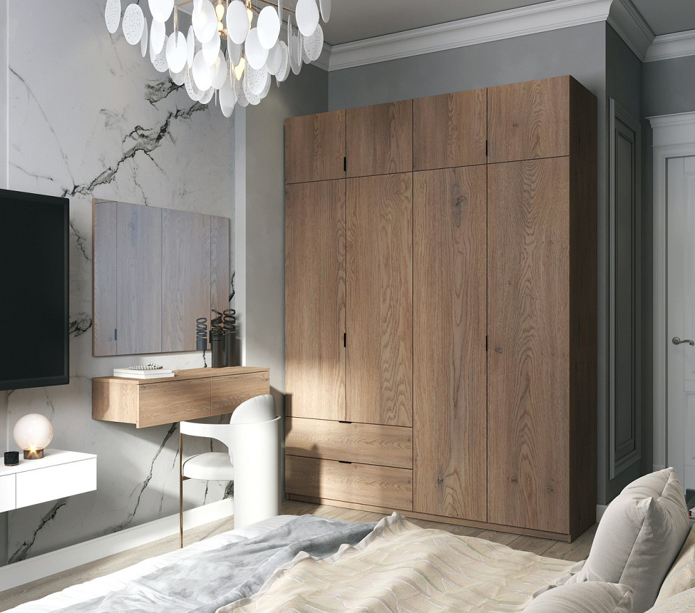 Шкаф распашной с антресолью Doros Лукас 160х50х240 см Канноло (DRS-011881) Днепр - изображение 3