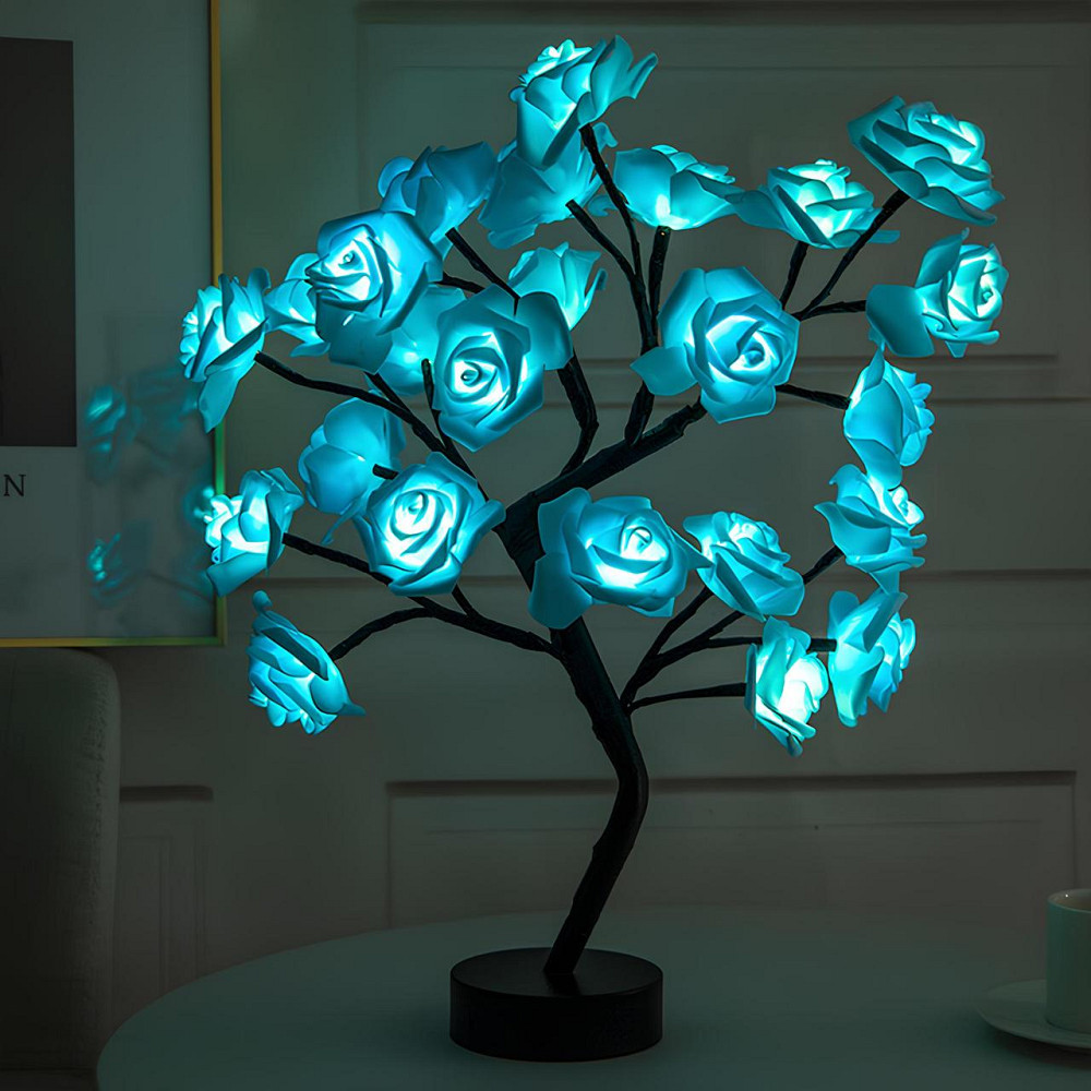 Дерево из роз RESTEQ. Дерево ночник с розами. Светодиодная лампа настольная с розами, USB. LED ночник Киев - изображение 1