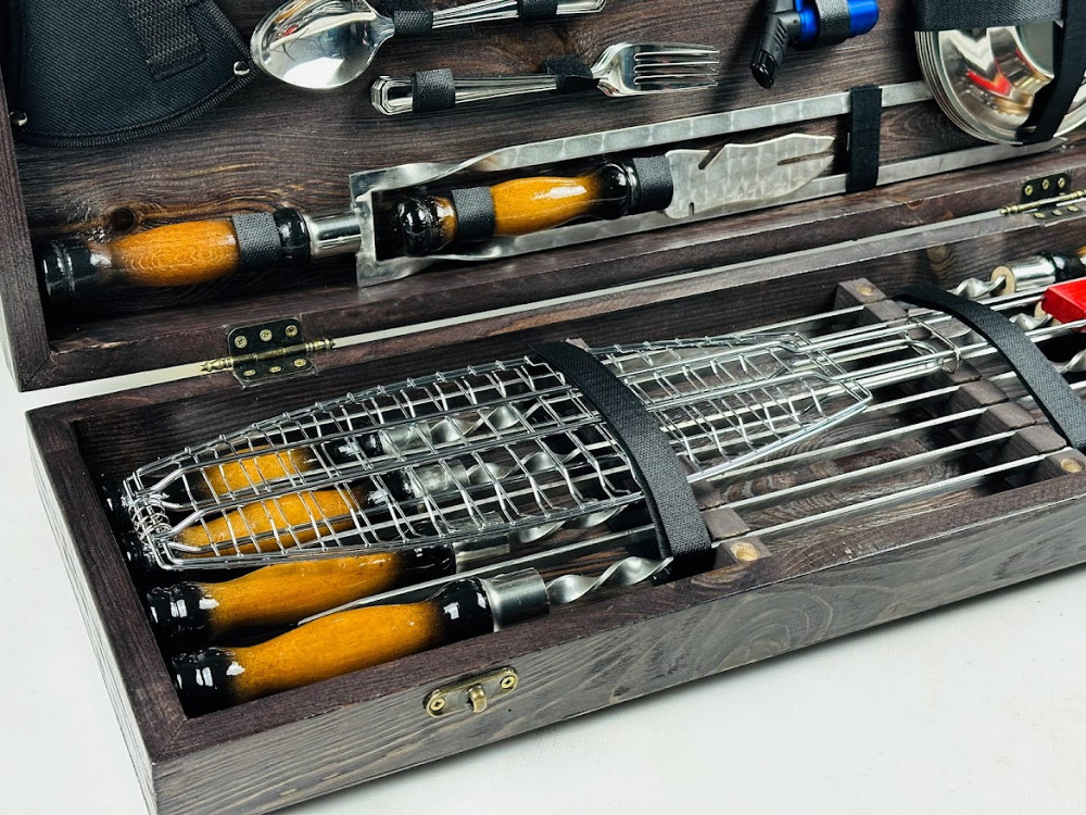 Подарунковий набір шампурів в дерев'яному кейсі для пікніка ПІКНІК MAX HAPPY DAYS Тернопіль - фото 3