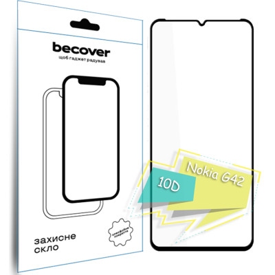 Стекло защитное BeCover Nokia G42 10D Black (711555) Винница - изображение 1