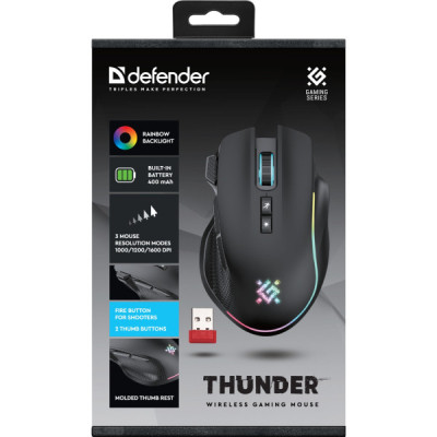 Мышка Defender Thunder GM-213 LED Wireless Black (52213) Винница - изображение 5