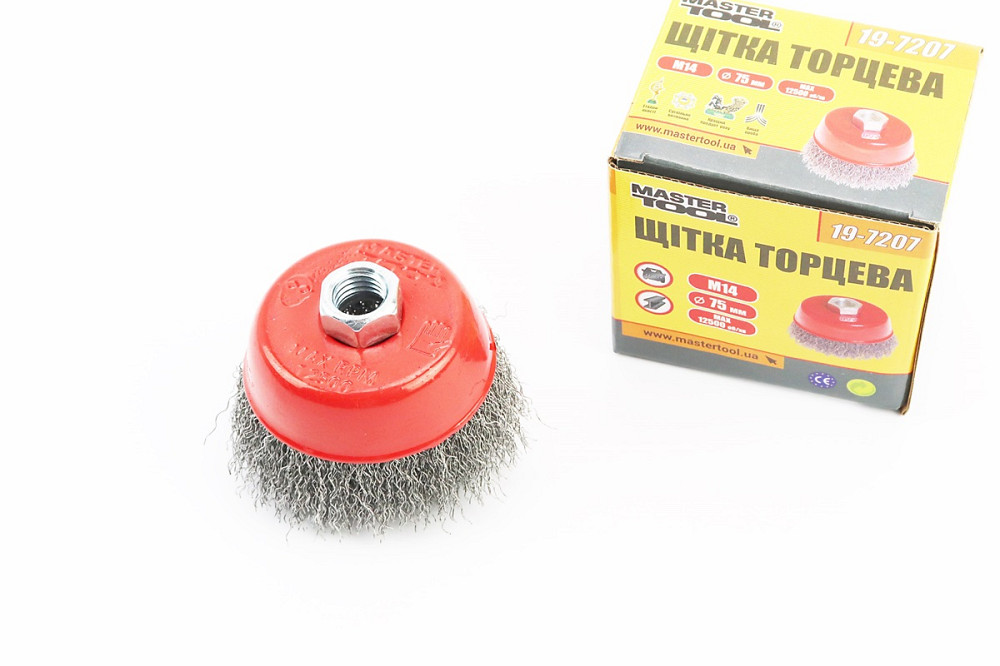 Щітка торцева М14 D-75мм з рифленого дроту 19-7207 Киев - изображение 1