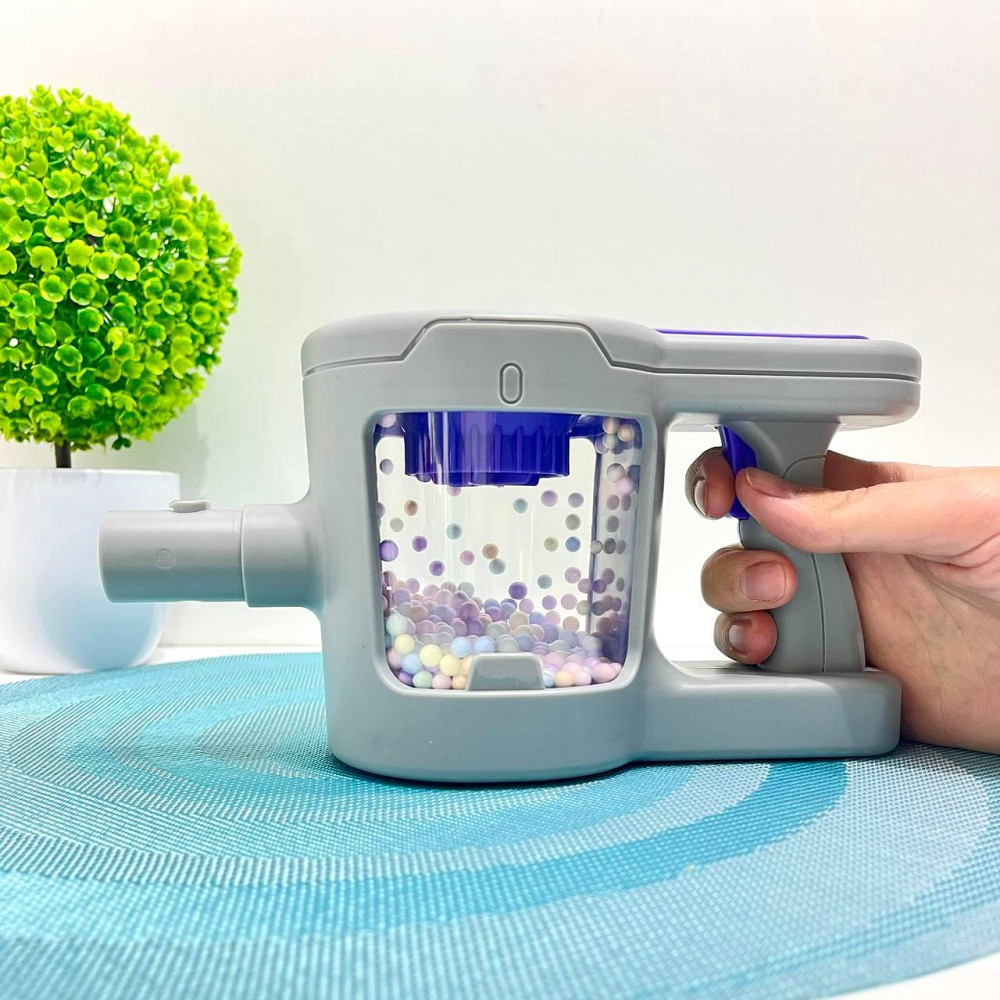 Набір побутова техніка пилосос пінопластові кульки насадки звук на батарейці 56см Фіолетовий (HJ619D) Чернигов - изображение 9