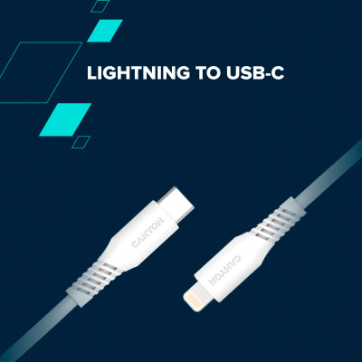 Дата кабель USB-C to Lightning 1.2m CLN30SC C-L 30W White Canyon (CNS-CLN30SC12W) Винница - изображение 2