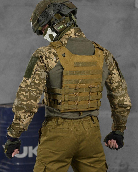 Плитоноска койот бежевая с 3 подсумками Одесса - изображение 7