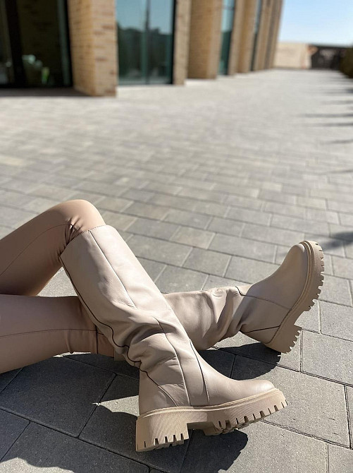 Зимові жіночі чоботи натуральна шкіра на низькому ходу кольору лате теплі 503/21150 р. 38-40 Коломыя - изображение 3