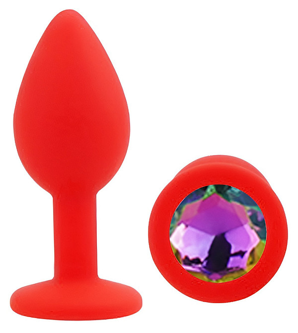 Силіконова анальна пробка EGZO - Silicone Red Round Plug Rainbow, size S Sex Aura Київ - фото 2