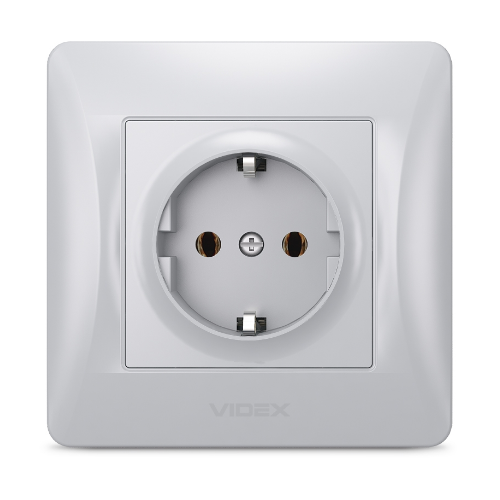 BINERA срібний шовк Розетка внутрішня 1-а із заземленням Videx Житомир - фото 3