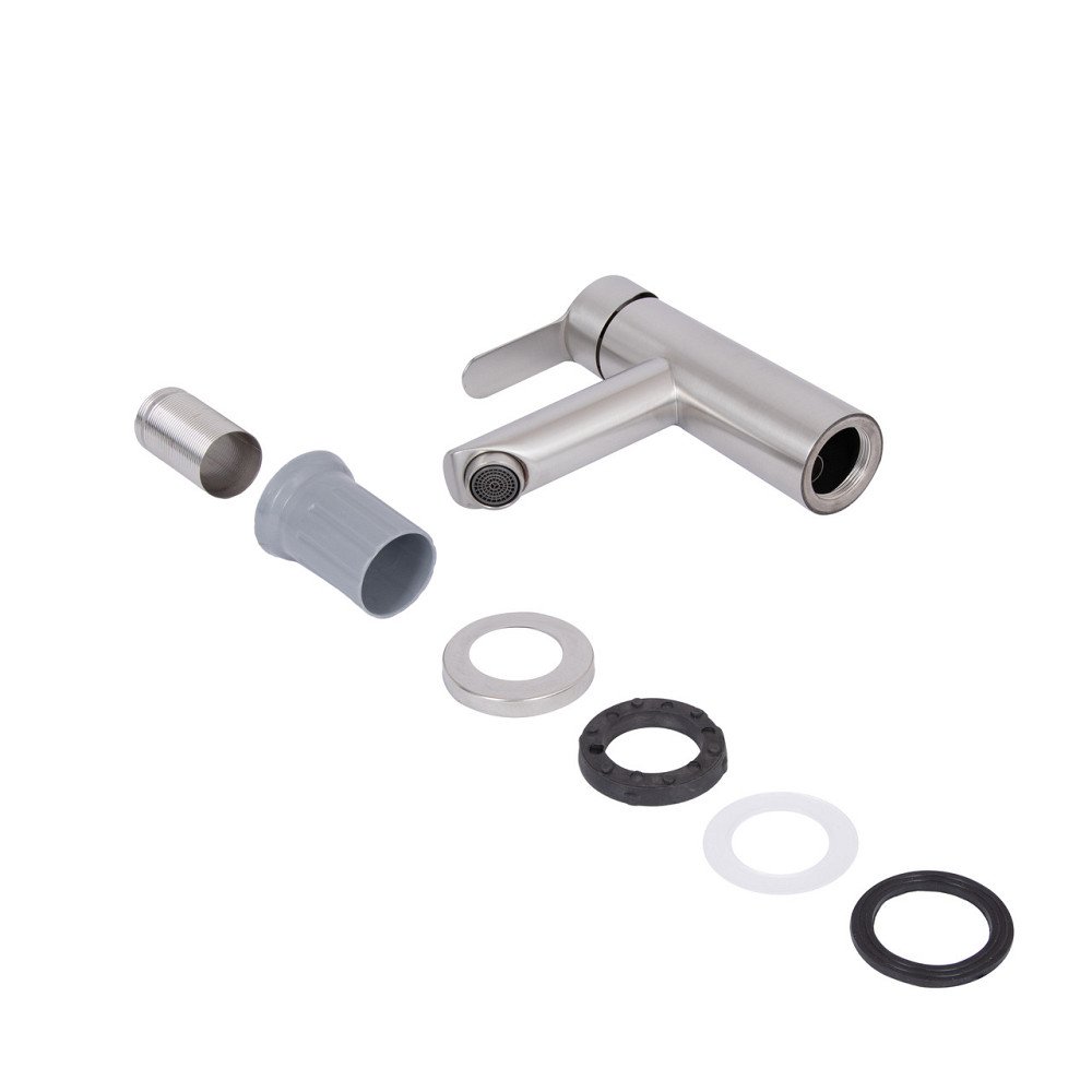 Смеситель для раковины Brinex Pure 001F низкий Nickel BRIPUR001FNKL Киев - изображение 17