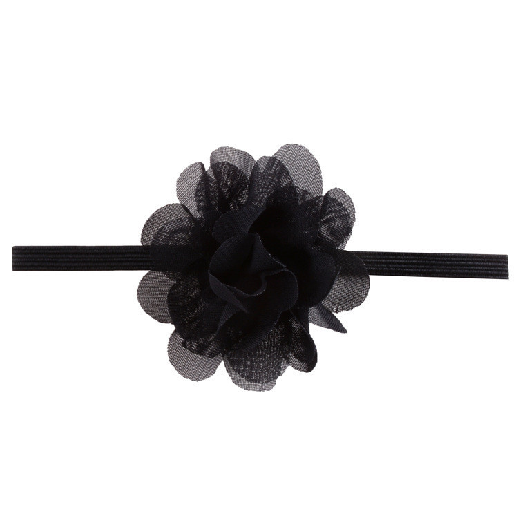 Детская повязка на голову с шифоновым цветком one size черный Киев - изображение 1