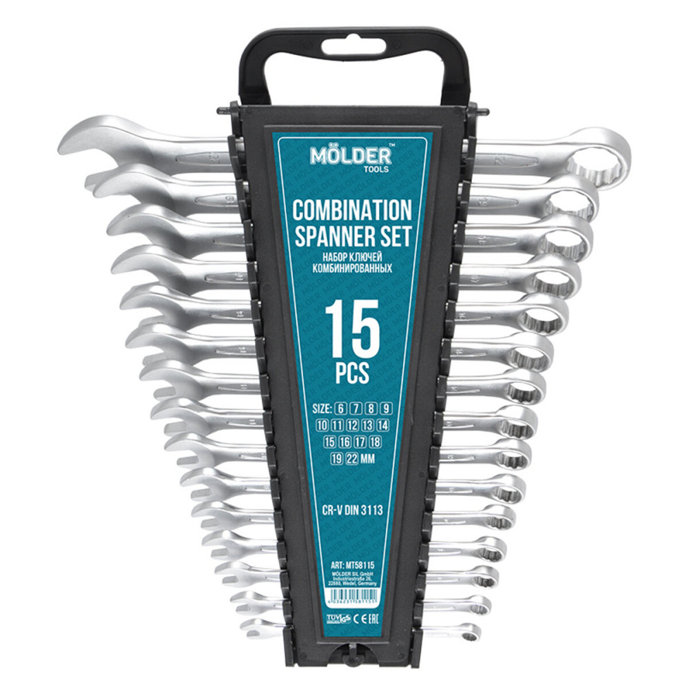 Набір ключів Molder CR-V, 6-22мм, 15шт Київ - фото 1