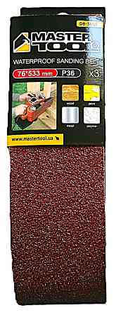 MASTERTOOL Стрічка шліфувальна MASTERTOOL зерно 36 76×533 мм 3 шт 08-3403 Коломыя