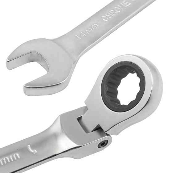 Набір ключів комбінованих з тріскачкою і шарніром 9пр. (8,10,12,13,14,16,17,18,19мм) ROCKFORCE RF-51092F Одеса