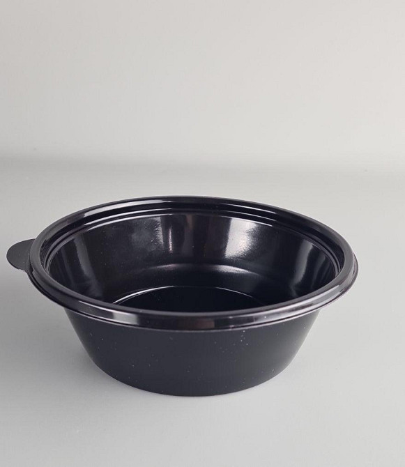 Супниця чорна 375 мл PP (міска) герметичного типу (50 шт.) Харків - фото 1