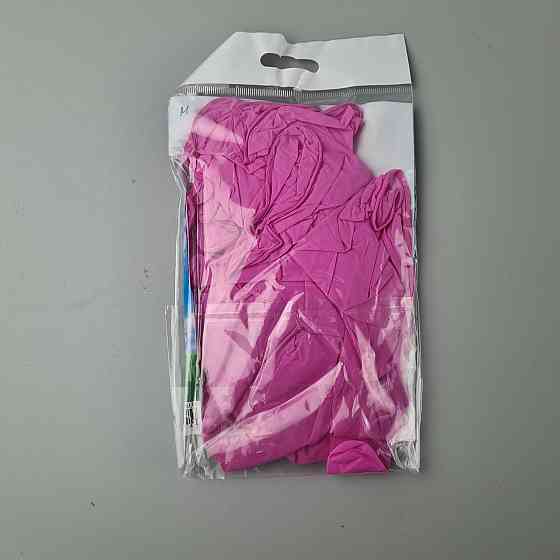 Перчатки 10шт Нитрил Розовые М  Супер торба (1 пачка) Харьков