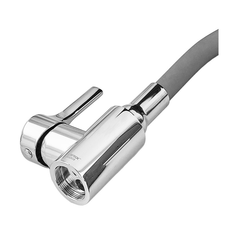 Змішувач для кухні Zerix Rex-011 Chrome Refl.Grey з нержавіючої сталі (Колір хром+силіконовий вилив сірий) (ZX6128)   ( 29053 ) Харьков - изображение 8