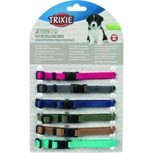 Набір нашийників Trixie для цуценят, нейлон, 6 шт, S-M: 17-25 см/10 мм (кольори в асортименті) Вінниця