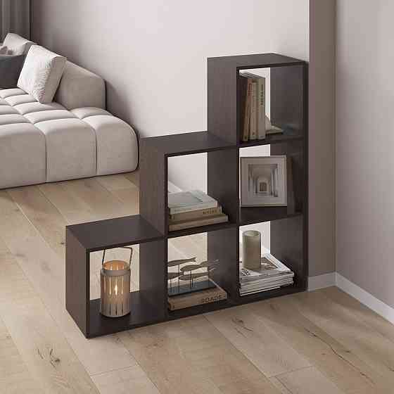 Стеллаж VAYS M-39, книжная полка с 6 ячейками, этажерка для дома, игрушек и декора, ЛДСП, 108×29×108 см Львов