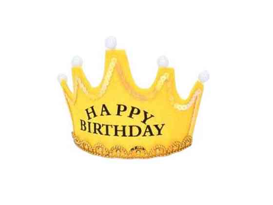 Аксесуар для волосся корона жовтий HAPPY BIRTHDAY FG231106025P ТМ METR Київ