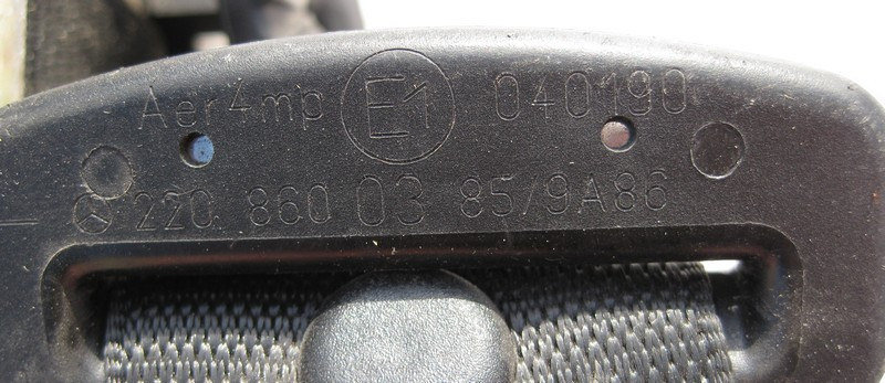 Mercedes-Benz  A2208600385 9A86 Ремінь безпеки задній лівий чорний S-Class W220 Одеса - фото 2