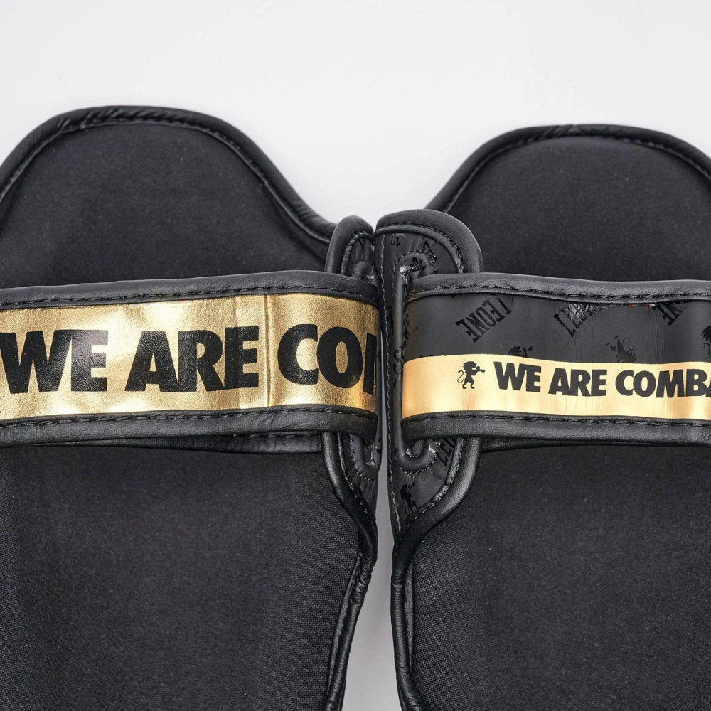 Накладки на ноги Leone DNA для занять ММА бойовим самбо кікбоксингом чорні розмір S Захист гомілки та стопи Київ - фото 15