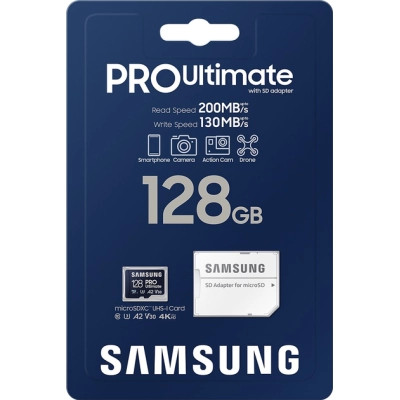 Карта памяти Samsung 128GB microSDXC class 10 UHS-I U3 V30 A2 Pro Ultimate (MB-MY128SA/WW) Винница - изображение 8