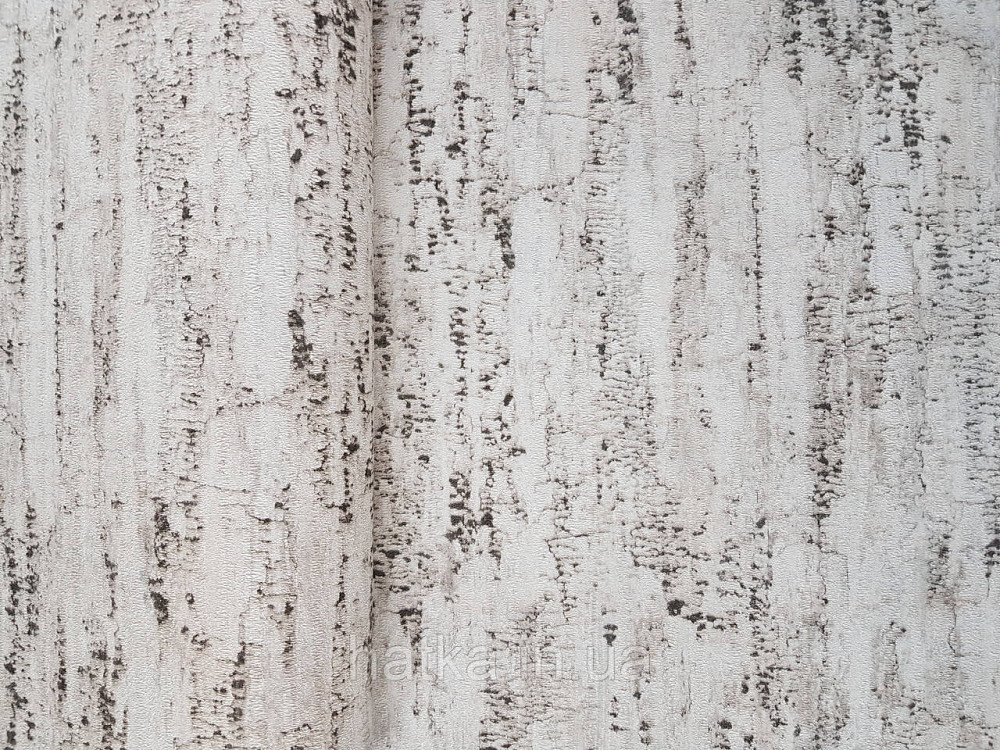 Шпалери вінілові на флізелін Rasch Composition 0,53х10 абстракція структурні кора дерева молочні беж чорні Київ - фото 1
