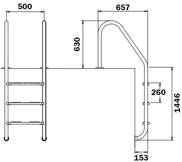Лестница для бассейнов Flexinox Standard Electropolished (5 ступеней). AISI-316L Киев - изображение 4
