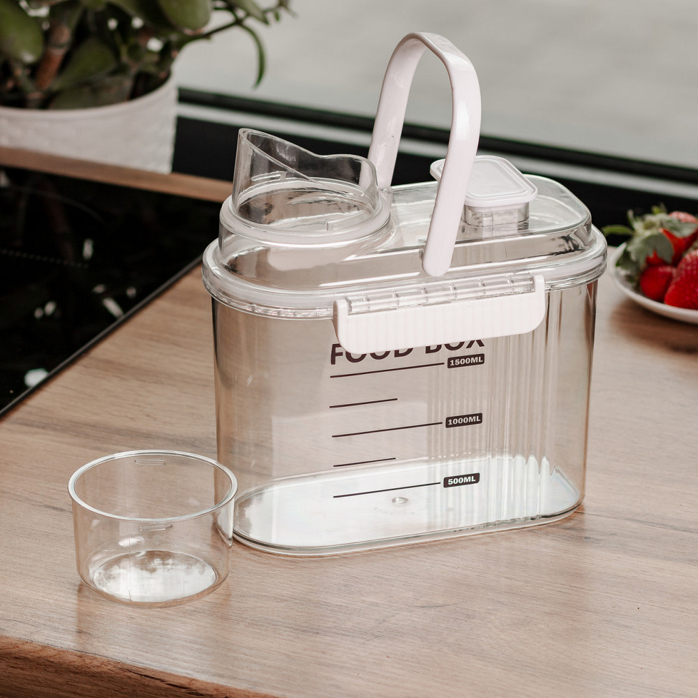 Контейнер для зберігання сипучих продуктів 20х11х22 см з дозатором і мірною шкалою ємність для круп 2л HP-27-13 Коломия - фото 2