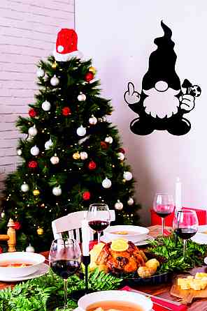 Декоративное настенное Панно «Гном», Декор на стену 110*73 см, Черный Киев