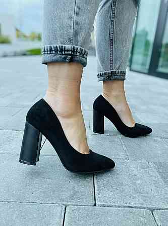 Q&Q Туфлі жіночі QQ чорні еко-замша каблук 9см 36р.-23.5см 39р.-25см (4745) Коломыя