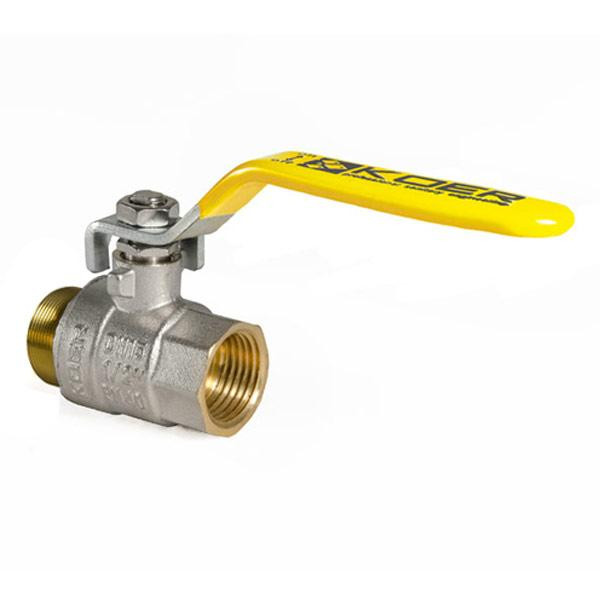 Кран кульовий KOER KR.215.G - 1/2" FM ГШВ YELLOW, ручка "важіль" жовта (KR0116) Київ - фото 3