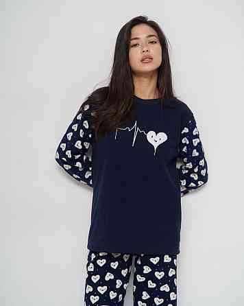 Жіночий теплий домашній костюм зі штанами Фліс - Сердечка Lady Secret 94115 XL Київ