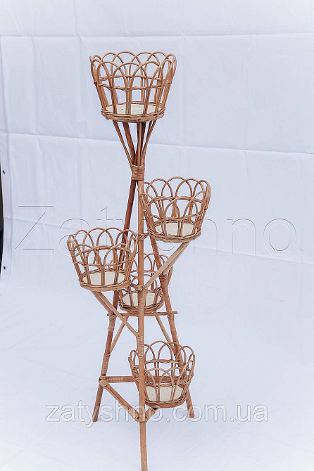 Плетена підставка на 4 горщики Київ - фото 5