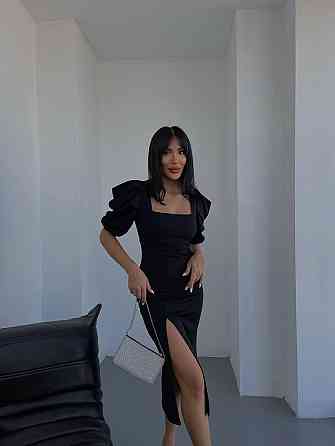 Женское праздничное облегающее платье с разрезом креп-дайвинг Одесса