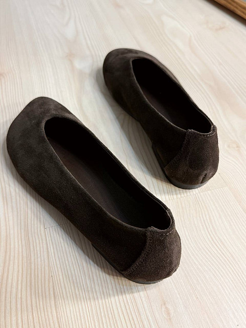 Балетки жіночі Zemira 23-0582 замшеві квадратний носок коричневі, 37, 24 см Київ - фото 15