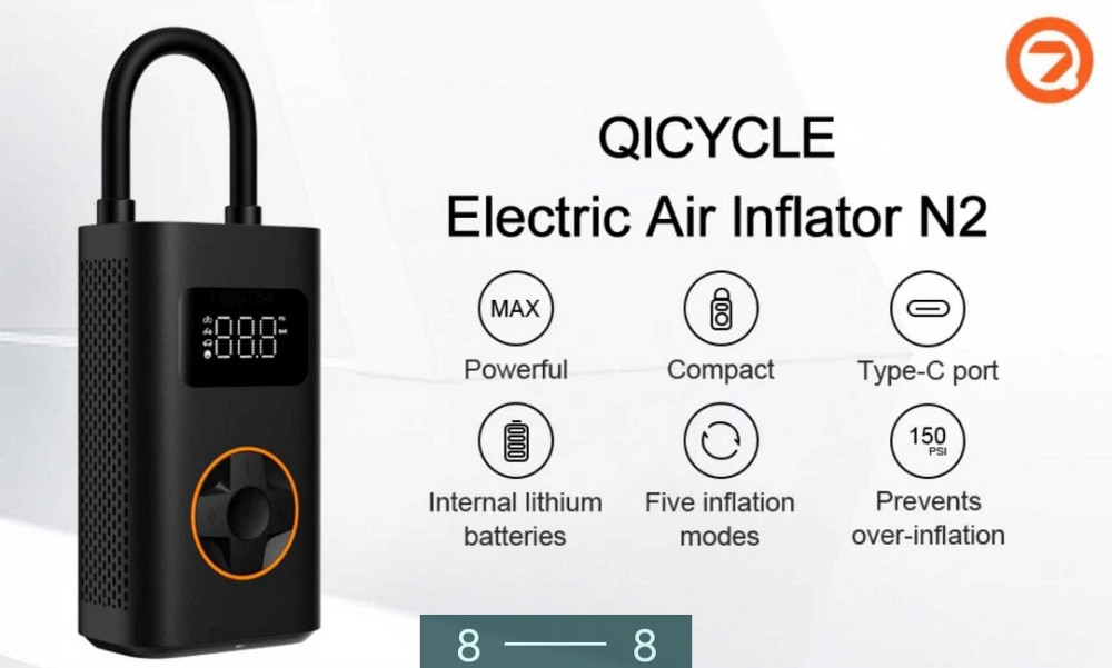 Портативний насос-компресор Xiaomi Mijia Qicycle N2 2023 Air Pump. Київ - фото 8