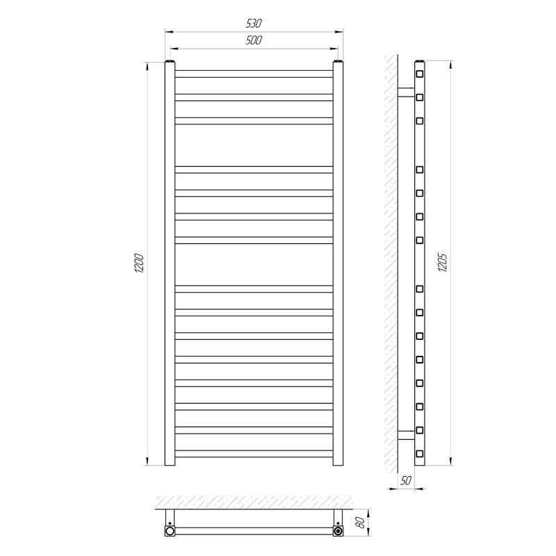 Водяна сушарка для рушників Laris Імідж П15 500х1200 Київ - фото 4