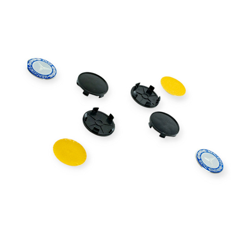 Колпачок заглушка диска mercedes 65/69мм синие с колоском (к-т 4шт) - Мукачево - изображение 1