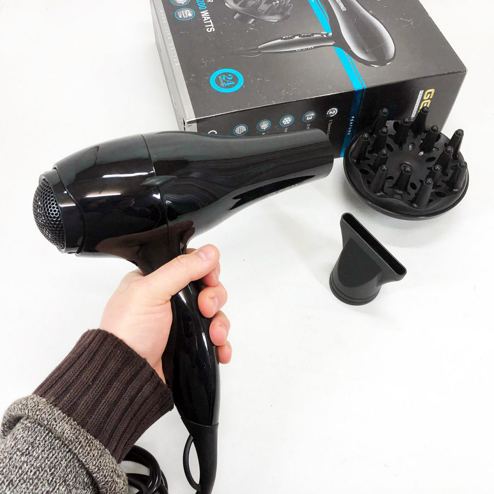 Потужний фен для волосся Gemei GM-103 2200 Вт, Електрофен з насадками, Фен без шкоди для волосся AC-53 Львів - фото 3