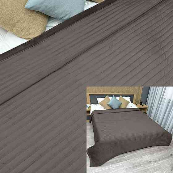Покривало велюрове Кing Size 220х240 см колір венге (85-210) Київ