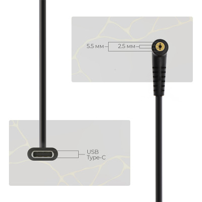 Кабель живлення USB-C to DC 5.5x2.5mm 18.5-20V 1.0m Armorstandart (ARM79417) Вінниця - фото 3