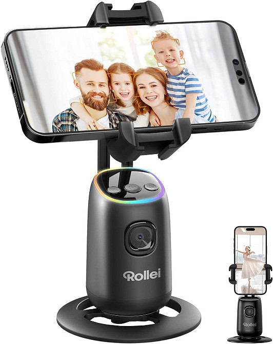 Штатив Rollei Easy Creator 23158 чорний настільний для смартфона AI Tracking 360° автоматичне відстеження обличчя вбудована Київ - фото 1