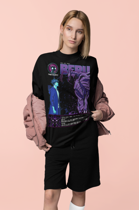 Футболка для мальчика аниме Соло Левелинг Сунг Вс оверсайз (рост от 165 до 180 ) Черний AnimeJ0613m Днепр - изображение 4