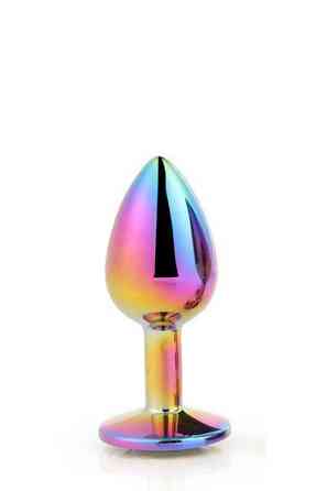 DT21782 Радужная анальная пробка GLEAMING LOVE MULTICOLOUR PLUG MEDIUM Sex Aura Киев